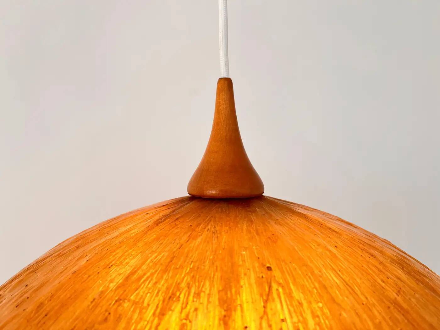 Beautiful design midcentury cocoon resin pendant, 1950s