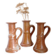 Enamelled stoneware candle holders
