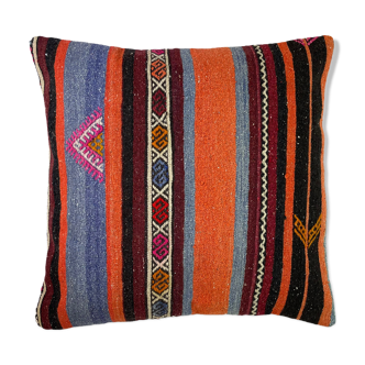 Vintage Turkish Kilim Cushion Cover , 60 x 60 cm