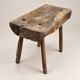 Old small bench / rustic stool made of solid wood – folk art