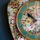 Vintage clock silent wall pendulum "Flowers Cherries"