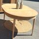 Round table + 1 renovated old extension in raw solid wood