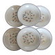 6 vintage porcelain Moulin des Loups soup plates with lilac floral pattern
