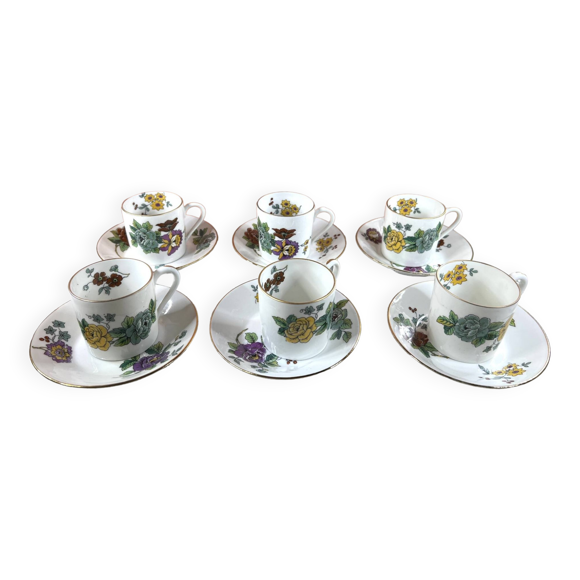 Lot de 6 tasses café Limoges Haviland Cathay