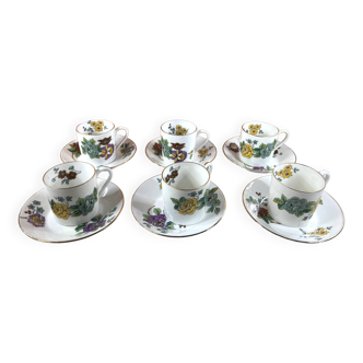 Lot de 6 tasses café Limoges Haviland Cathay