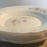 Arcopal set of 6 hollow plates pattern sweet peas