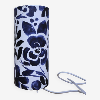 Tube table lamp, floral print