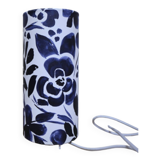 Tube table lamp, floral print