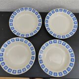Vintage blue earthenware plates 1950 1960