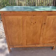Mado wooden buffet, green and black tray, vintage