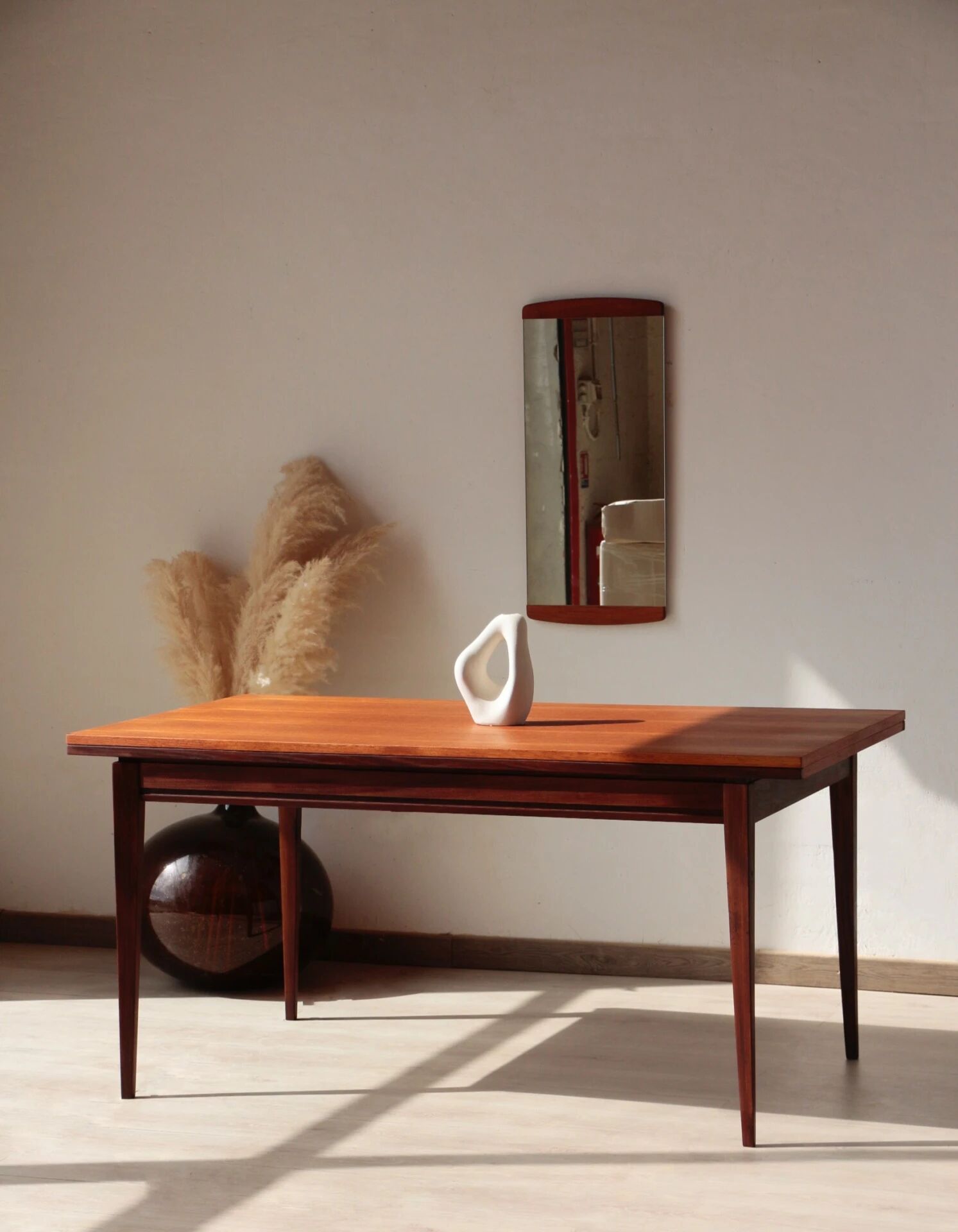 Vintage teak and afromosia dining table – extendable Scandinavian design