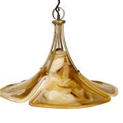 Suspension vintage XXL space age plexiglas & laiton Années 70