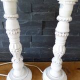 Set of 2 wooden lamp bases