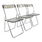 Set of three folding mid-century chairs from Sweden, 1970s