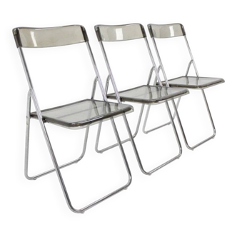 Set of three folding mid-century chairs from Sweden, 1970s