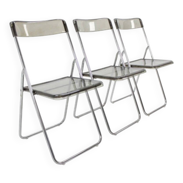 3 chaises pliantes de style mid-century, Suède, années 1970