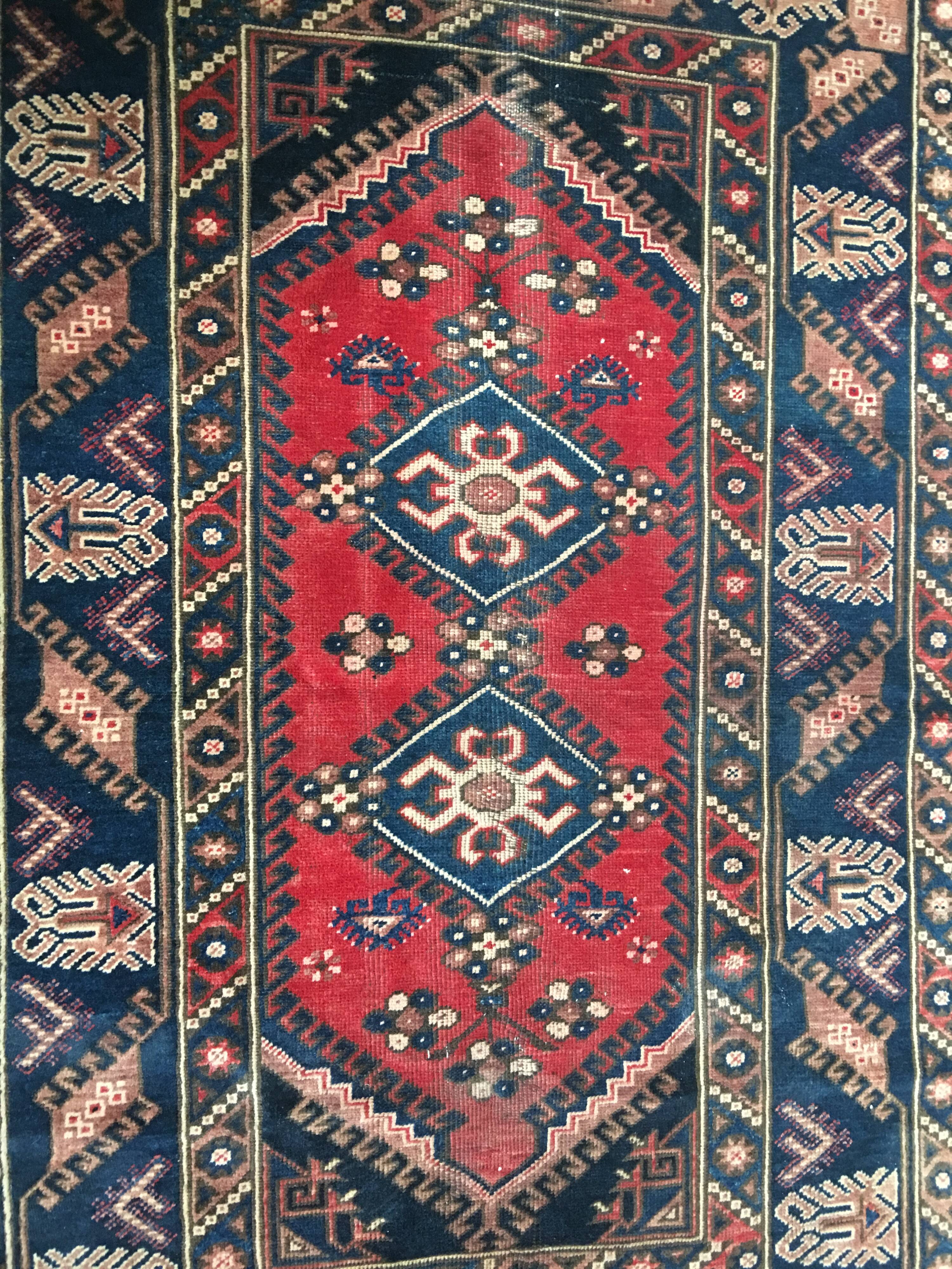 Ancien tapis turc oushac, 204x120cm
