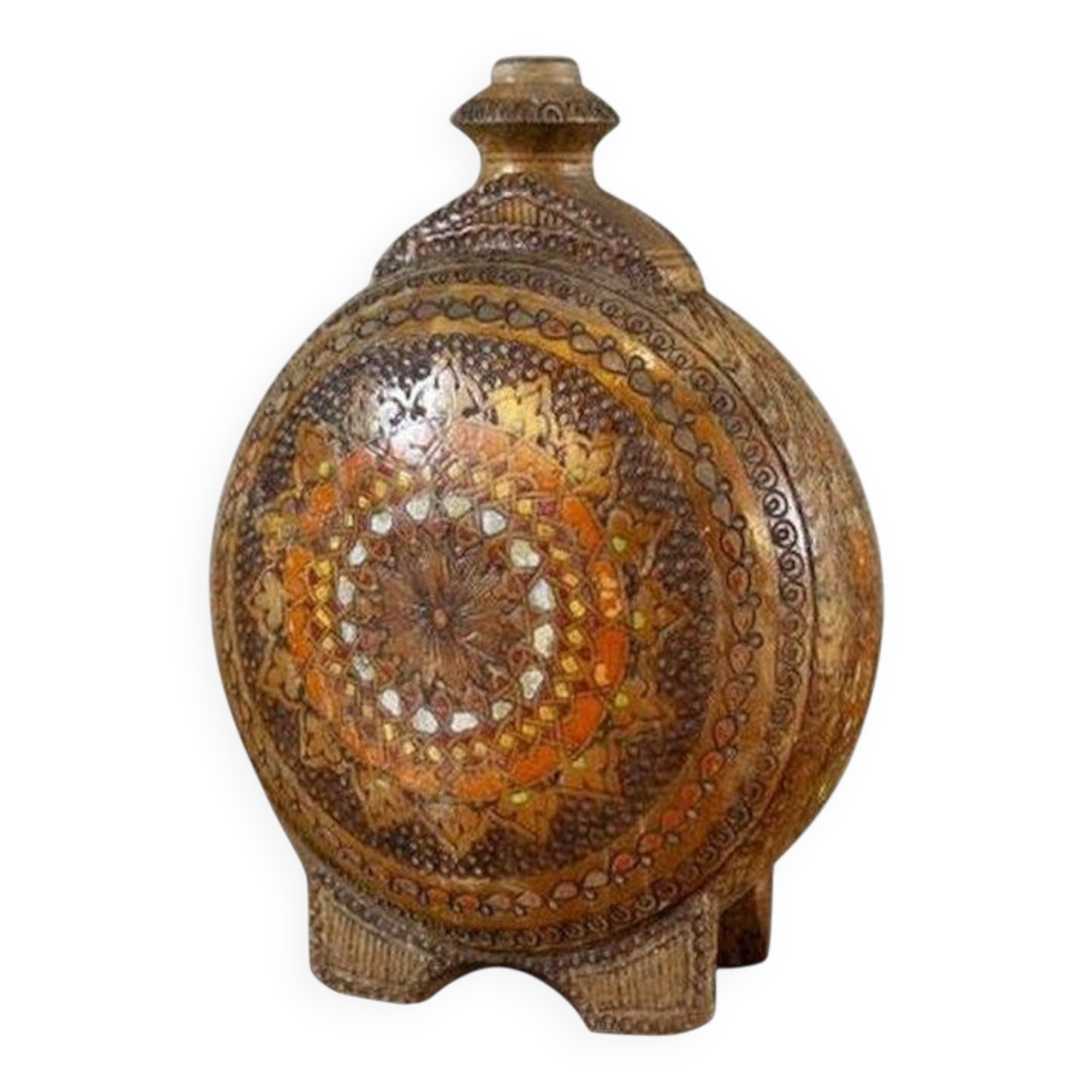 20th-Century Ornately Wooden Water Bottle, 1890s