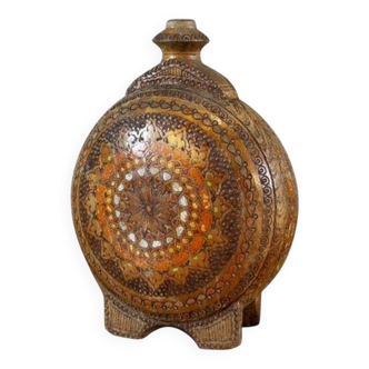 20th-Century Ornately Wooden Water Bottle, 1890s