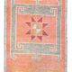 Tapis de couloir bohème cramoisi et gris 3x11, fait main en laine turque, 93x342 cm