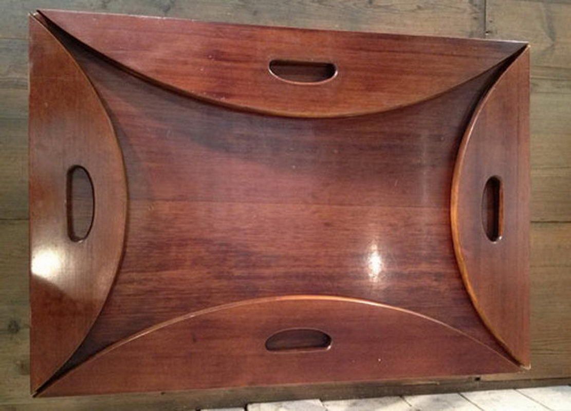 Mahogany folding boat table