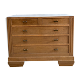 Chest of drawers raw wood and linen