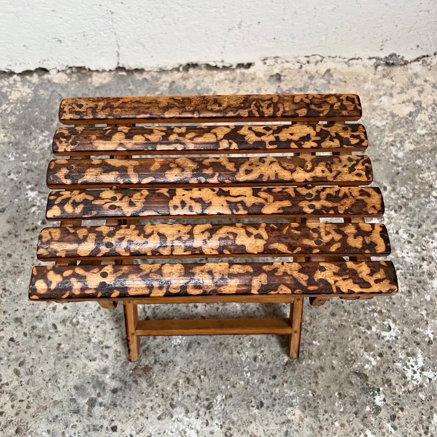 Small folding stool in exotic wood