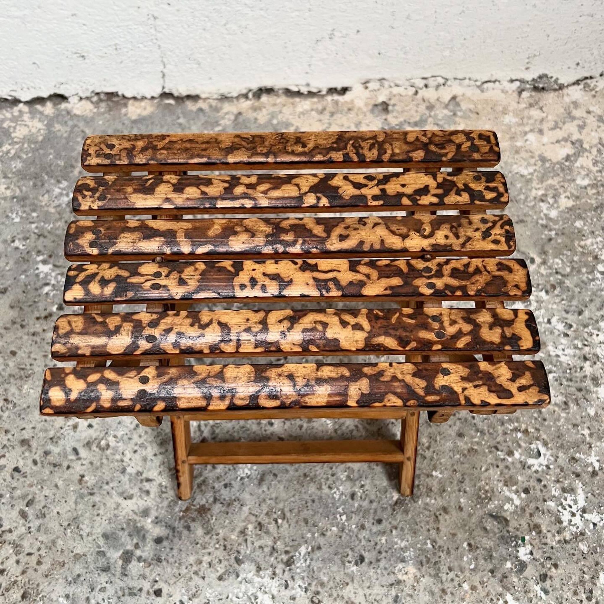 Small folding stool in exotic wood