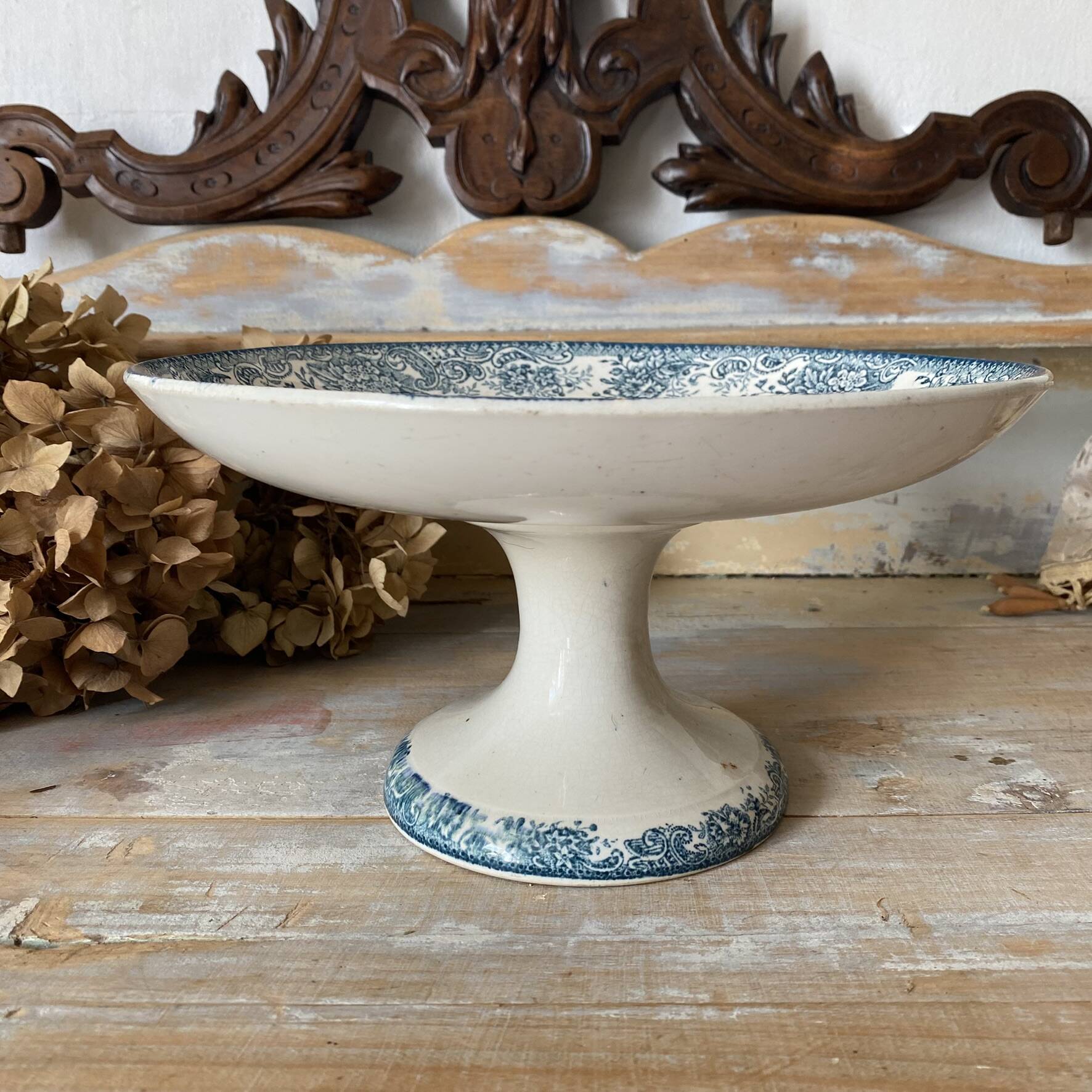 Compote dish, footed bowl in Printania ironstone.