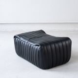 Canapé Sandra en Cuir Noir par Annie Hieronimus pour Ligne Roset, 1973, Set de 6
