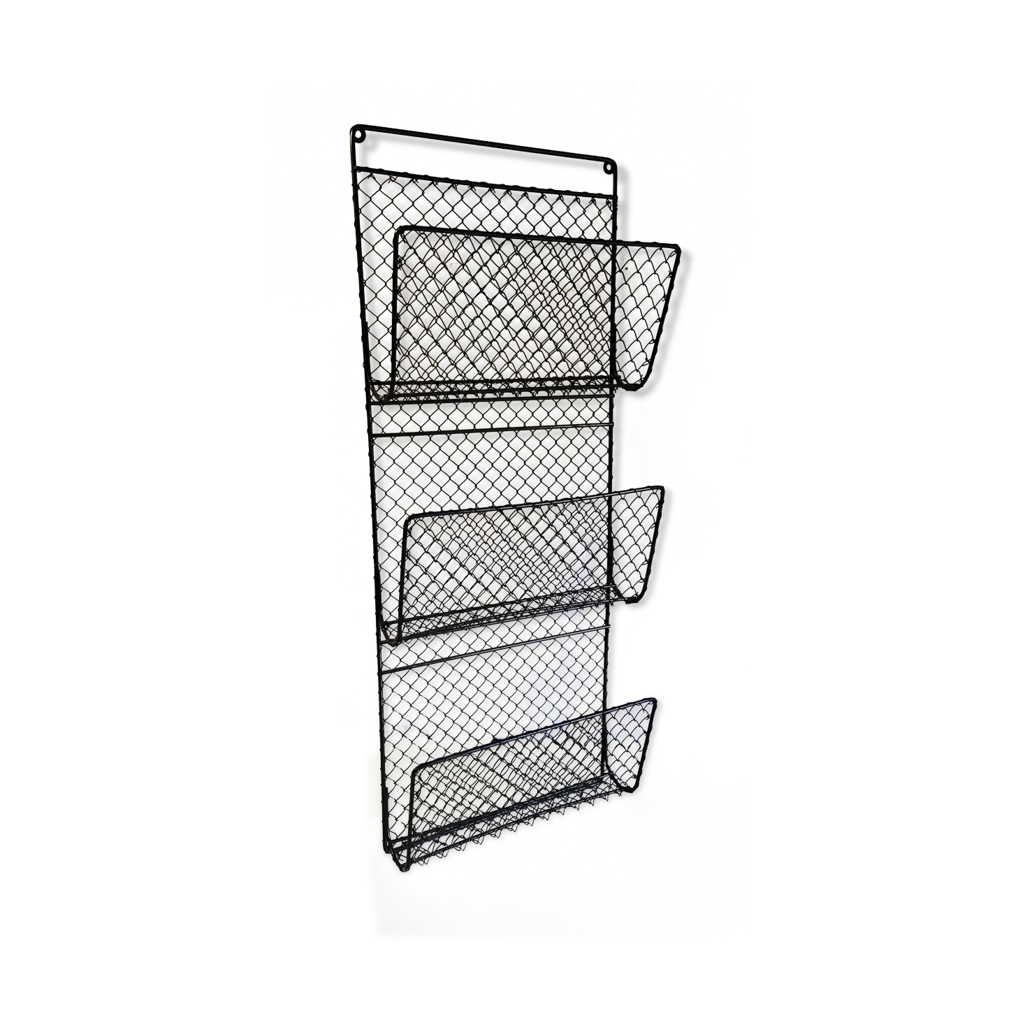 Industrial-style wall-review holders