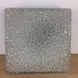 Holophane square wall lamp in chiseled glass, 60s