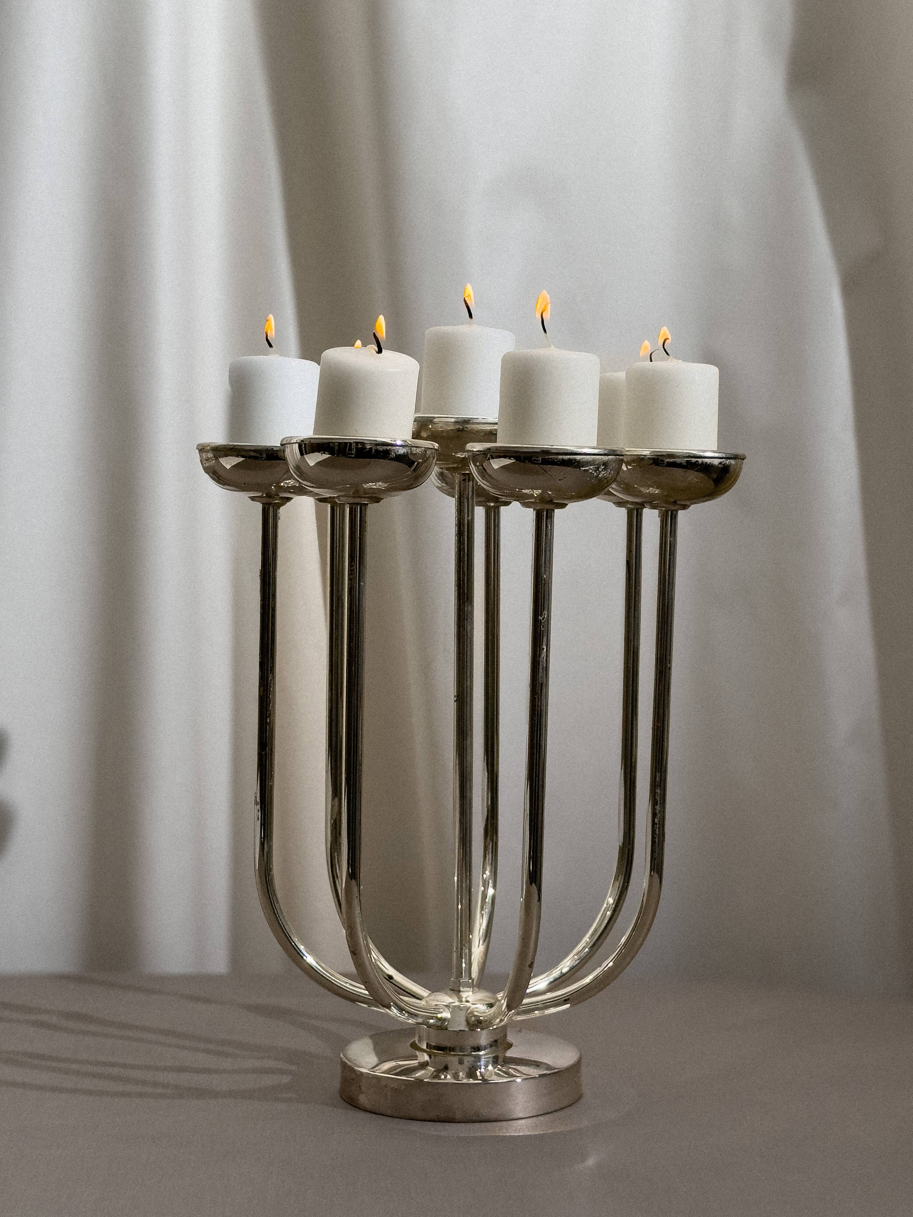 Fink silver-plated table chandelier from the second half of the 20th century