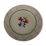 Plat rond en faïence de Gien modèle Tamaris diam 28,5 cm