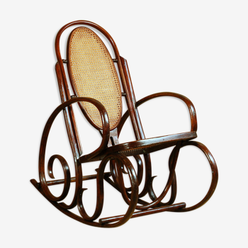 Rocking-chair en bois courbé années 30