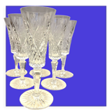 6 flutes en cristal taillé