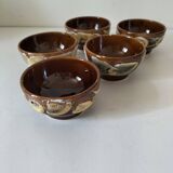 Set of 5 vintage enameled bowls – Chic terracotta ambiance