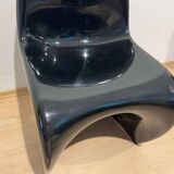Panton Cantilever Chair in Black Pu by Verner Panton, Germany, 1971