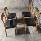 4 vintage Scandinavian teak chairs from the 1970s, Svegards Markaryd.