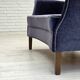 1960s, Danish 2-seater sofa, original blue furniture velour, beech wood.