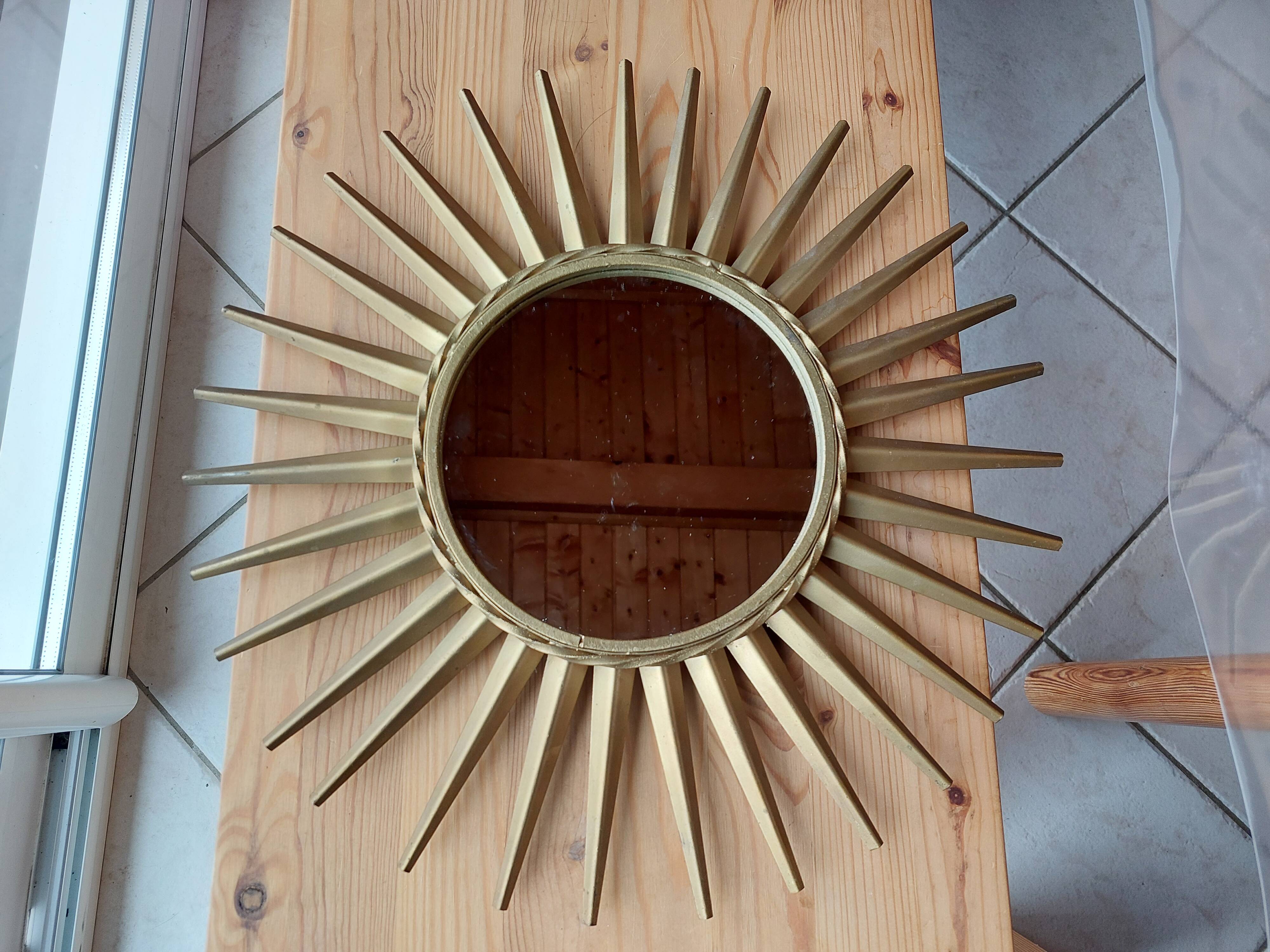Old chaty vallauris sun mirror brass - 45 cm