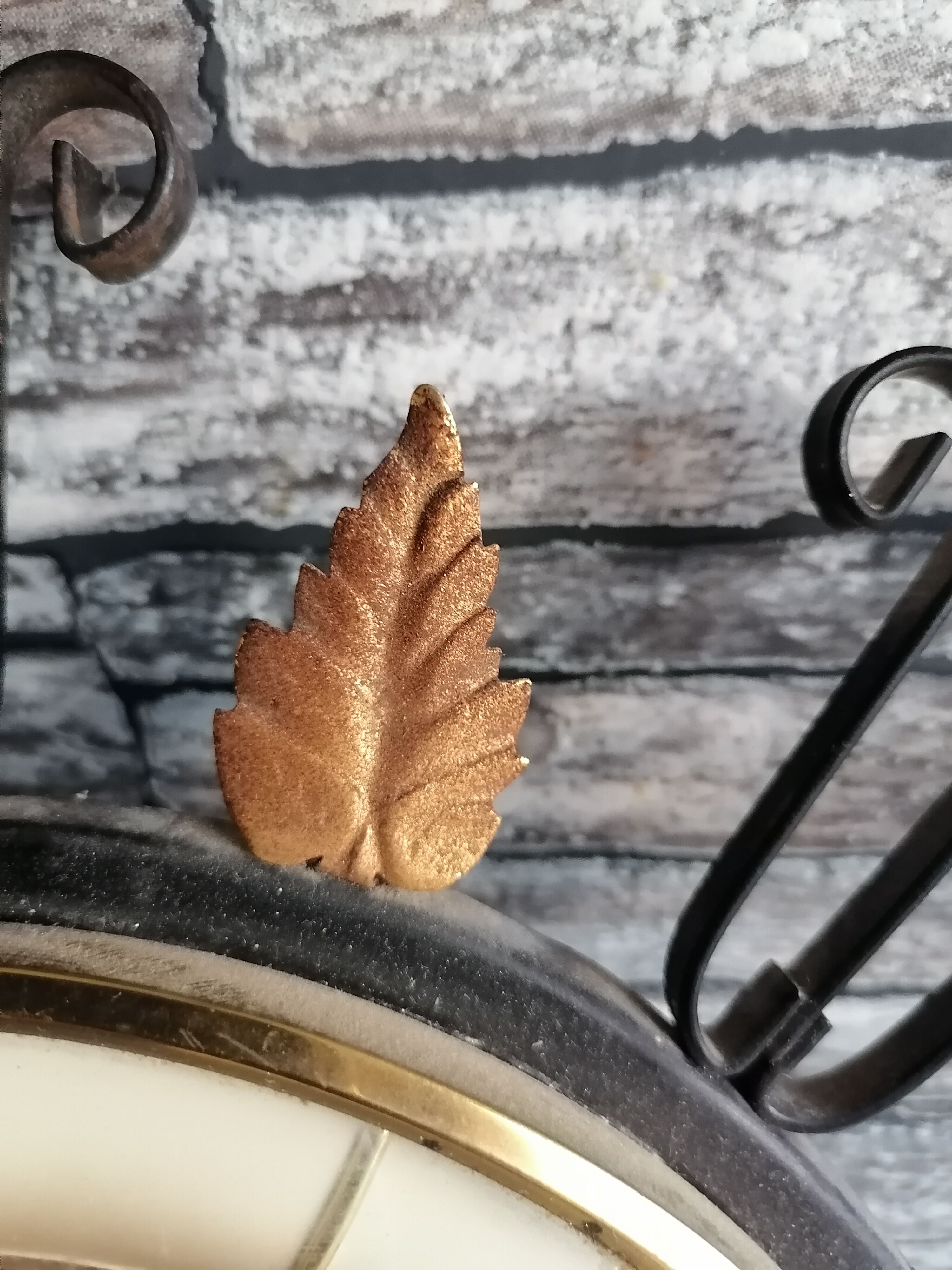 Wrought iron trophy wall hanging in office 1960