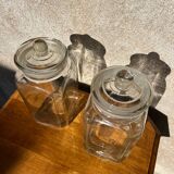2 vintage glass jars