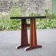 Vintage formica bistro table, wooden base side table