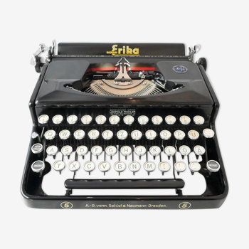 Erika 5 black typewriter revised new ribbon
