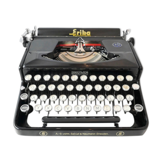 Machine à écrire Erika 5 noire révisée ruban neuf