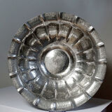 Large basin, bowl, Olri Italy vintage 1950s hammered silver.