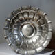 Large basin, bowl, Olri Italy vintage 1950s hammered silver.