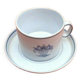Chocolate Cup / Saucer White glazed terracotta Flower basket decor