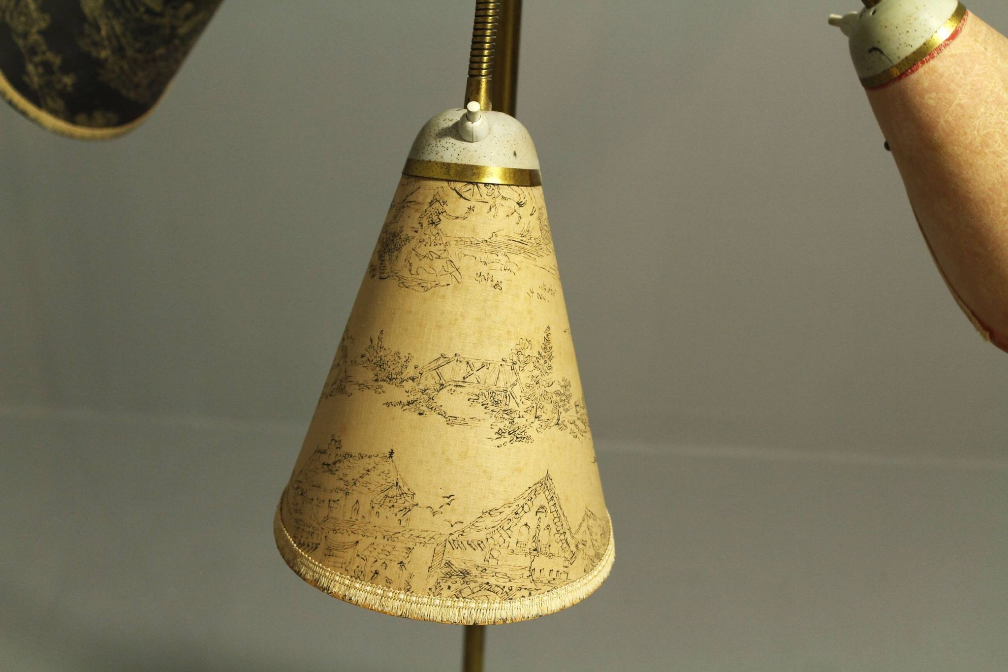 Italian Brass Three Light Floor Lamp, 1960s